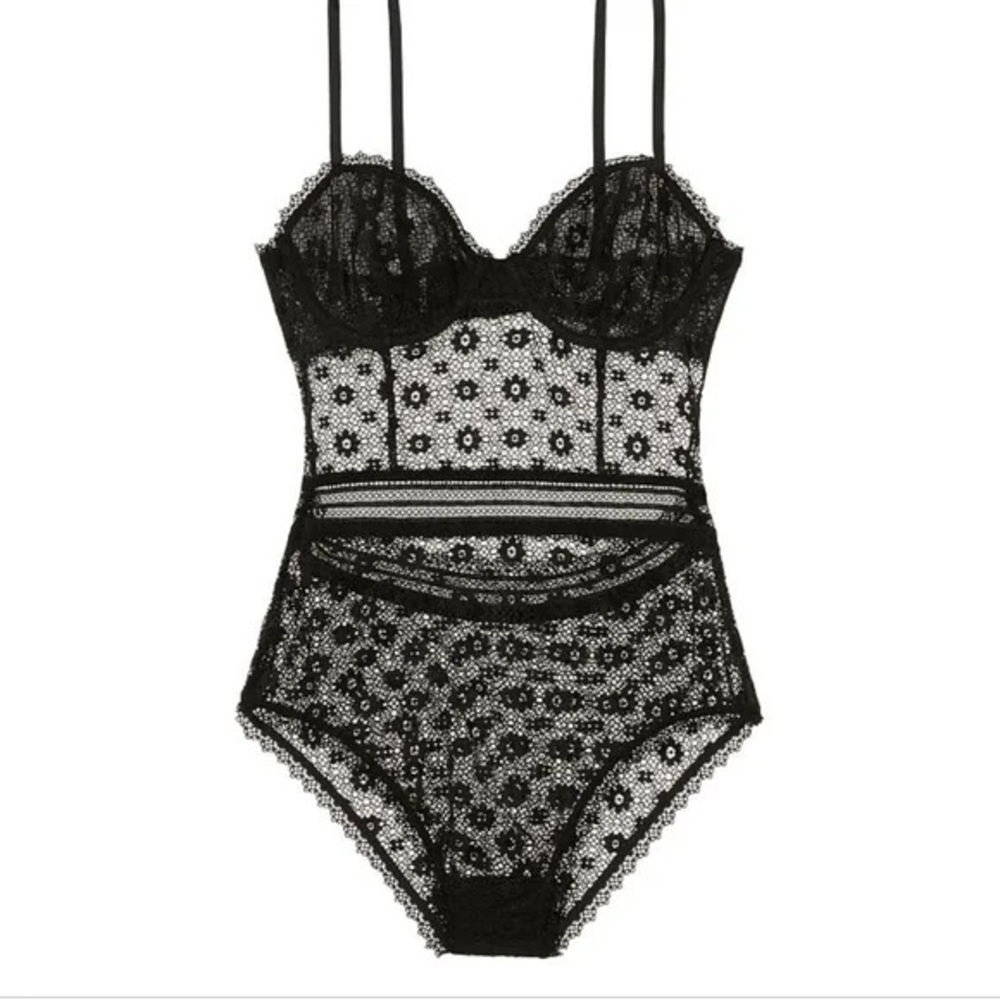 Victoria Secret Black Lace Bodysuit